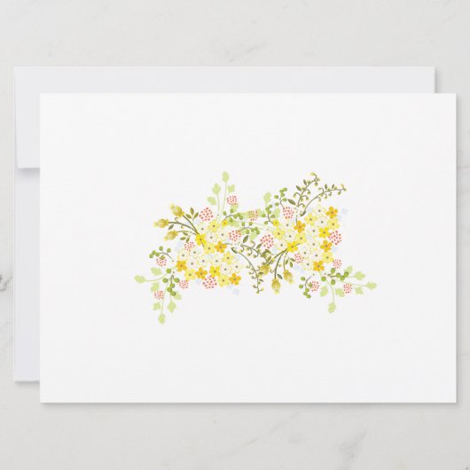 Spring Glory Yellow Floral Wedding Info Kaart (Achterkant)