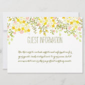 Spring Glory Yellow Floral Wedding Info Kaart (Voorkant)