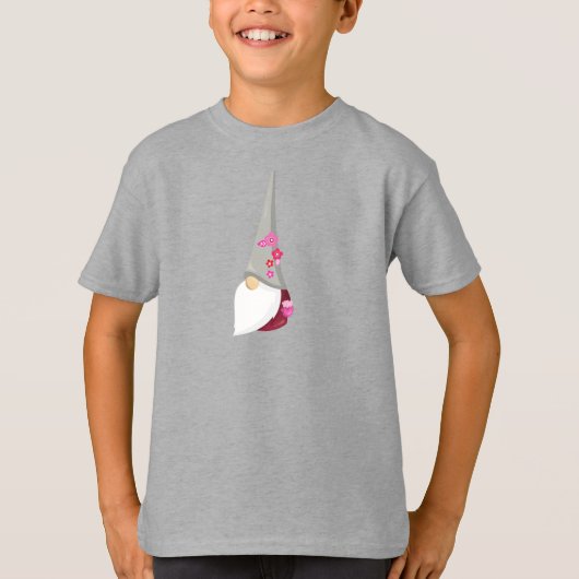 Spring Gnome, Cute Gnome, Garden Gnome, Flowers T-shirt (Voorkant)