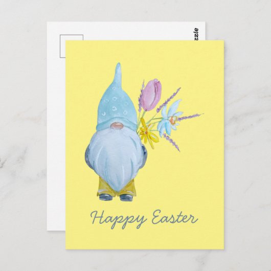 Spring Gnome Happy Pasen Briefkaart (Voorkant / Achterkant)