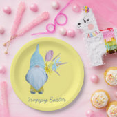 Spring Gnome Happy Pasen Papieren Bordje (Feest)