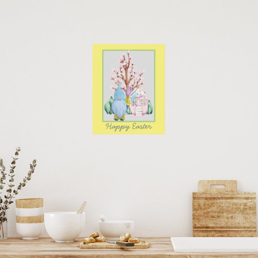 Spring Gnome Home Happy Pasen Poster (Keuken)