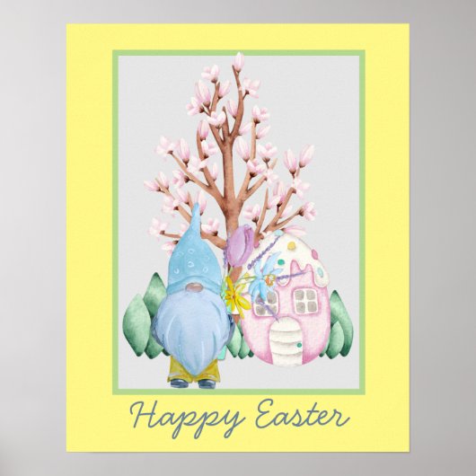 Spring Gnome Home Happy Pasen Poster (Voorkant)