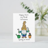 Spring Gnome klaar voor de tuin Briefkaart (Staand voorkant)