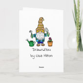 Spring Gnome klaar voor de tuin Kaart (Achterkant)