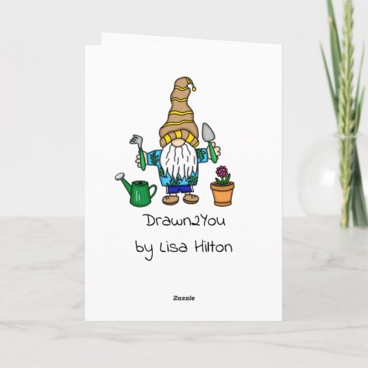 Spring Gnome klaar voor de tuin Kaart (Achterkant)