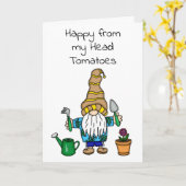 Spring Gnome klaar voor de tuin Kaart (Gele Bloem)