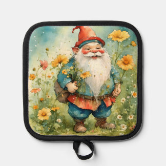 Spring Gnome met bloemen pot houder
