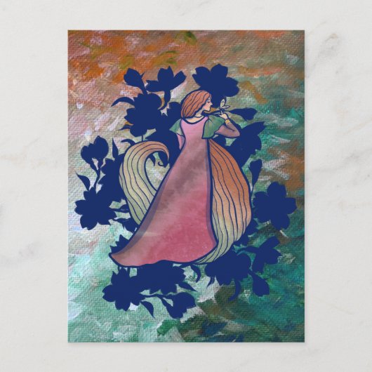 Spring Goddess Butterfly Art Briefkaart (Voorkant)