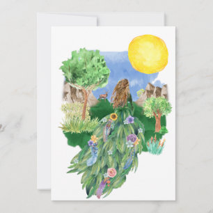 Spring Goddess Floral Dress Natuur Greeting