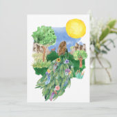 Spring Goddess Floral Dress Natuur Greeting (Staand voorkant)