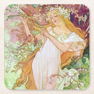 Spring Goddess Kartonnen Onderzetters