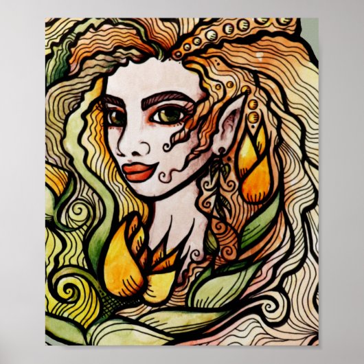 Spring Goddess Tulip Art Poster (Voorkant)
