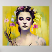 Spring Goddess Yellow Background Poster (Voorkant)