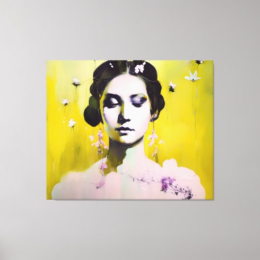 Spring Goddess Yellows en Pinks Canvas Afdruk (Voorkant)