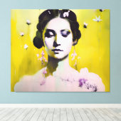 Spring Goddess Yellows en Pinks Canvas Afdruk (Insitu (Houten vloer))