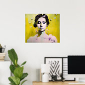 Spring Goddess Yellows en Pinks Poster (Thuiskantoor)