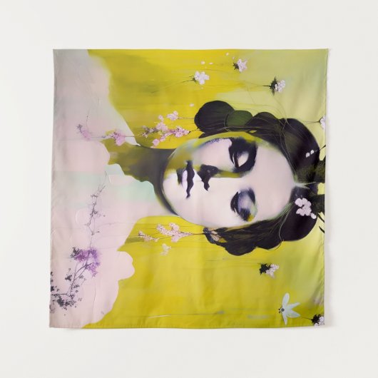 Spring Goddess Yellows en Pinks Wandkleed (Voorkant (horizontaal))