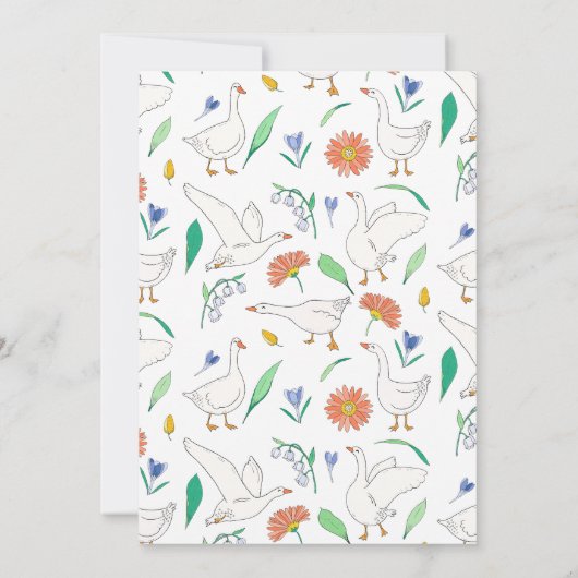 Spring Goose Easter Egg Hunt Kaart (Achterkant)