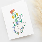 Spring Goose in Bloemen Blank Bedankkaart