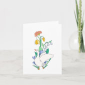 Spring Goose in Bloemen Blank Bedankkaart (Voorkant)