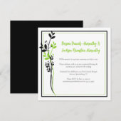 Spring Green and Black Floral Reception Only | Kaart (Voorkant / Achterkant)
