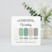 Spring Green and Cream Wedding Color Palette Card Kaart (Staand voorkant)