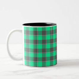 Spring Green and Finlandia Black Plaid Tweekleurige Koffiemok