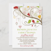 Spring Green and Red Cute Lovebird Wedding Kaart (Voorkant)
