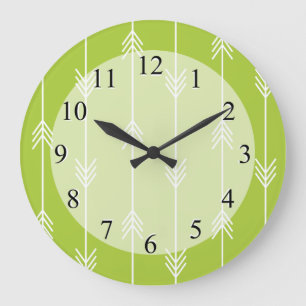 Spring Green Arrow-patroon Grote Klok