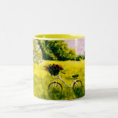 Spring Green Bicycle Floral Pastoral Mok (Center)