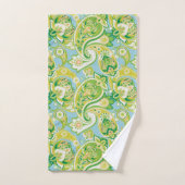 Spring Green Blue White, vers Paisley Pattern Bad Handdoek (Handdoek)