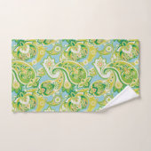 Spring Green Blue White, vers Paisley Pattern Bad Handdoek (Handdoek)