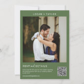 Spring Green Botanical Greenery Gold Lijst QR-code Kaart (Achterkant)