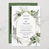 Spring Green Botanical Greenery Gold Lijst QR-code Kaart (Voorkant / Achterkant)