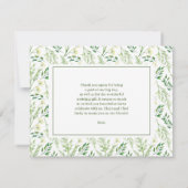 Spring Green Botanical Herb Wedding Bedankkaart (Achterkant)