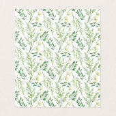 Spring Green Botanical Herbs Wedding Table Kards Visitekaartje (Binnenkant ongevouwen)