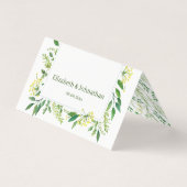 Spring Green Botanical Herbs Wedding Table Kards Visitekaartje (Achterkant)
