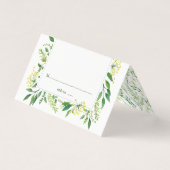 Spring Green Botanical Herbs Wedding Table Kards Visitekaartje