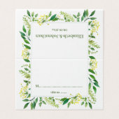 Spring Green Botanical Herbs Wedding Table Kards Visitekaartje (Buitenkant ongevouwen)