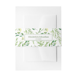 Spring Green Botanical Herbs Wedding Uitnodigingen Wikkel