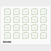 Spring Green Botanical Herbs Wedding Vierkante Sticker (Vel)