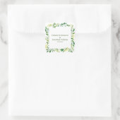 Spring Green Botanical Herbs Wedding Vierkante Sticker (Tas)