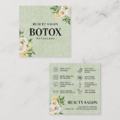 Spring Green Botox Aftercare Square Visitekaartje (Voorkant / Achterkant)