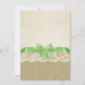 Spring Green Bow and Lace Vrijgezellenfeest Kaart (Achterkant)