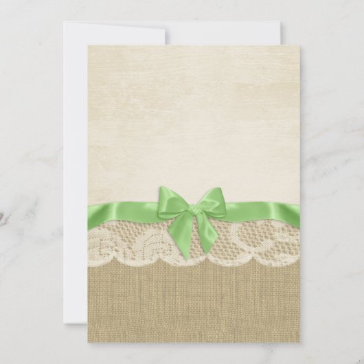 Spring Green Bow and Lace Vrijgezellenfeest Kaart (Achterkant)