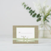 Spring Green Burlap en Bow Seating Kaarten Plaatskaartje (Staand voorkant)