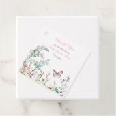 Spring Green Butterfly Floral Baby Shower Bedankjes Labels (In situ)