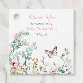 Spring Green Butterfly Floral Baby Shower Bedankjes Labels