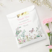 Spring Green Butterfly Floral Baby shower Bedankzakje (Gezegeld)